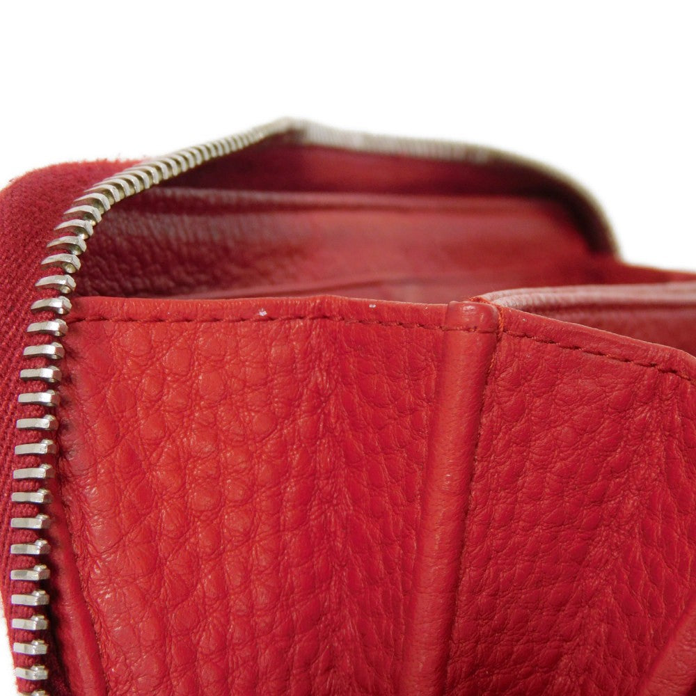 PRADA Long Wallet Purse 1ML506 2E8V F001 Calf leather Rosso logo metal Vitello Phoenix Zip Around Wallet