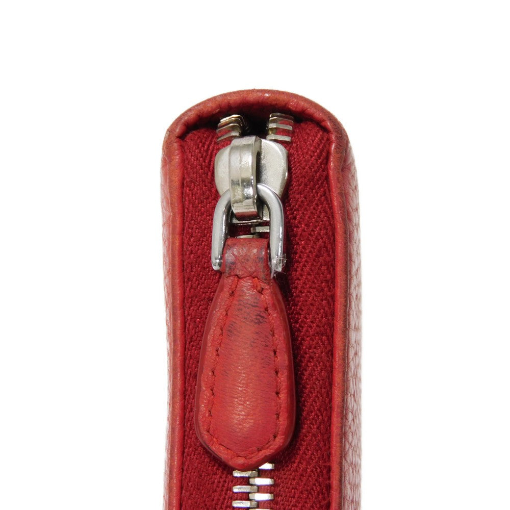 PRADA Long Wallet Purse 1ML506 2E8V F001 Calf leather Rosso logo metal Vitello Phoenix Zip Around Wallet
