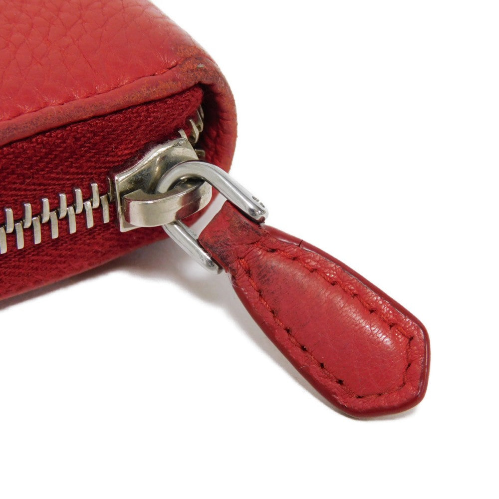 PRADA Long Wallet Purse 1ML506 2E8V F001 Calf leather Rosso logo metal Vitello Phoenix Zip Around Wallet