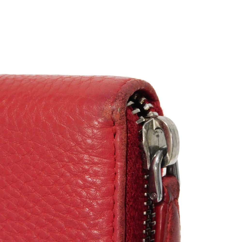 PRADA Long Wallet Purse 1ML506 2E8V F001 Calf leather Rosso logo metal Vitello Phoenix Zip Around Wallet
