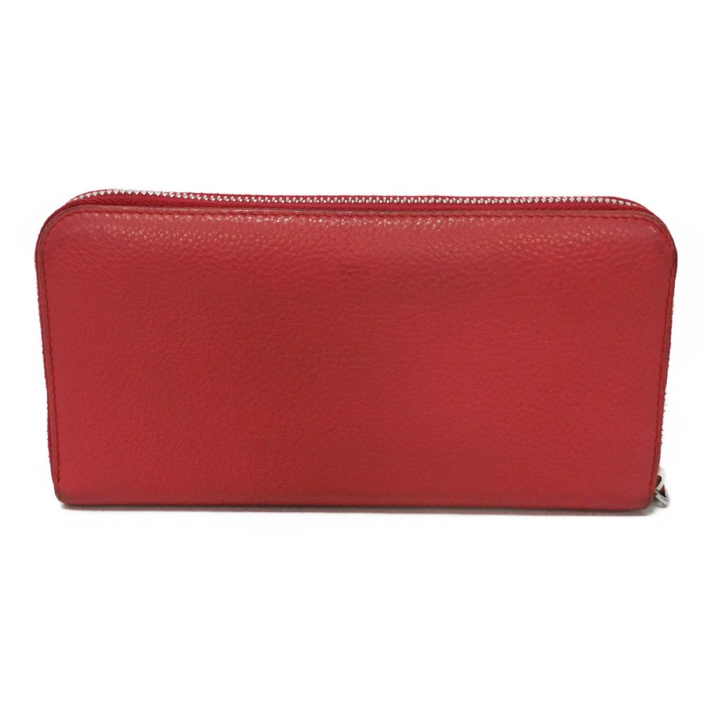 PRADA Long Wallet Purse 1ML506 2E8V F001 Calf leather Rosso logo metal Vitello Phoenix Zip Around Wallet