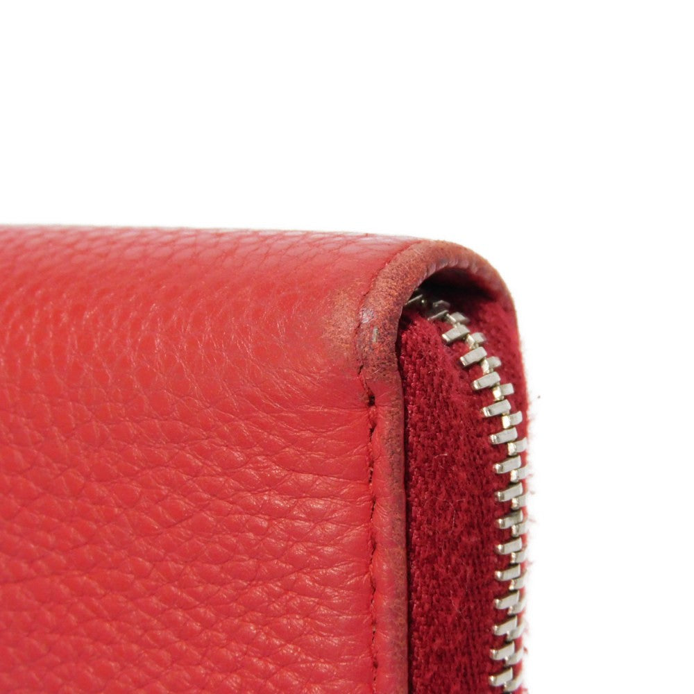 PRADA Long Wallet Purse 1ML506 2E8V F001 Calf leather Rosso logo metal Vitello Phoenix Zip Around Wallet