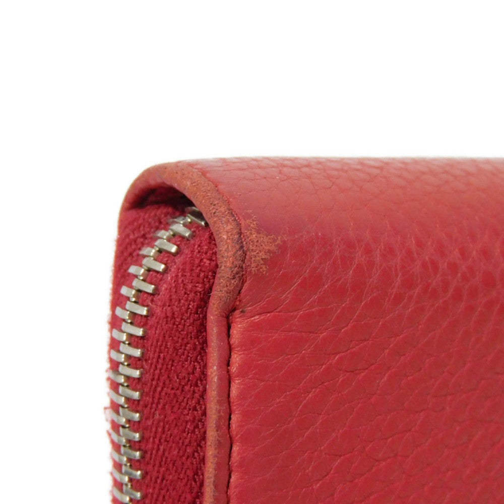 PRADA Long Wallet Purse 1ML506 2E8V F001 Calf leather Rosso logo metal Vitello Phoenix Zip Around Wallet