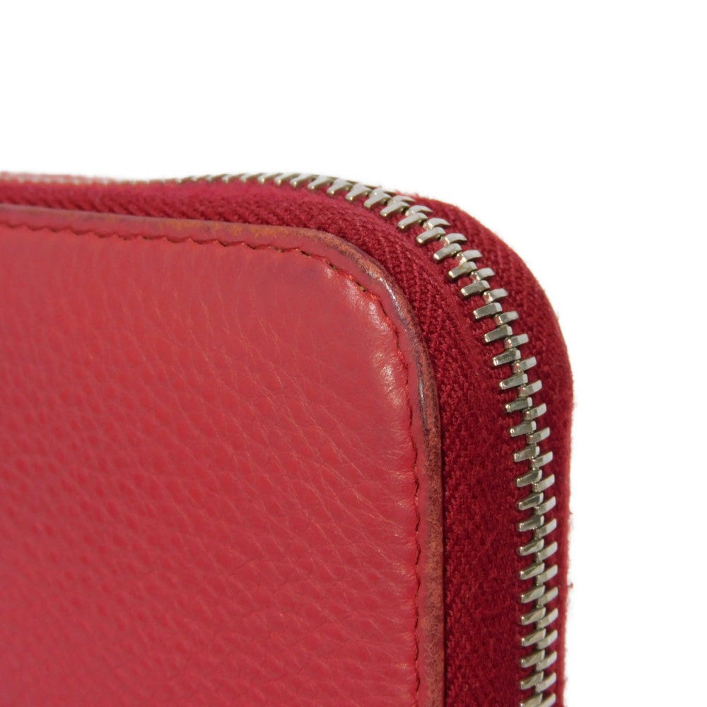 PRADA Long Wallet Purse 1ML506 2E8V F001 Calf leather Rosso logo metal Vitello Phoenix Zip Around Wallet