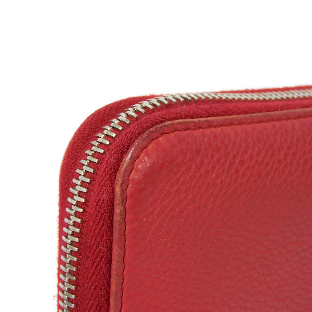 PRADA Long Wallet Purse 1ML506 2E8V F001 Calf leather Rosso logo metal Vitello Phoenix Zip Around Wallet