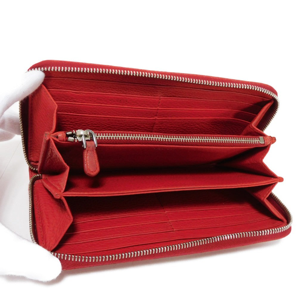 PRADA Long Wallet Purse 1ML506 2E8V F001 Calf leather Rosso logo metal Vitello Phoenix Zip Around Wallet