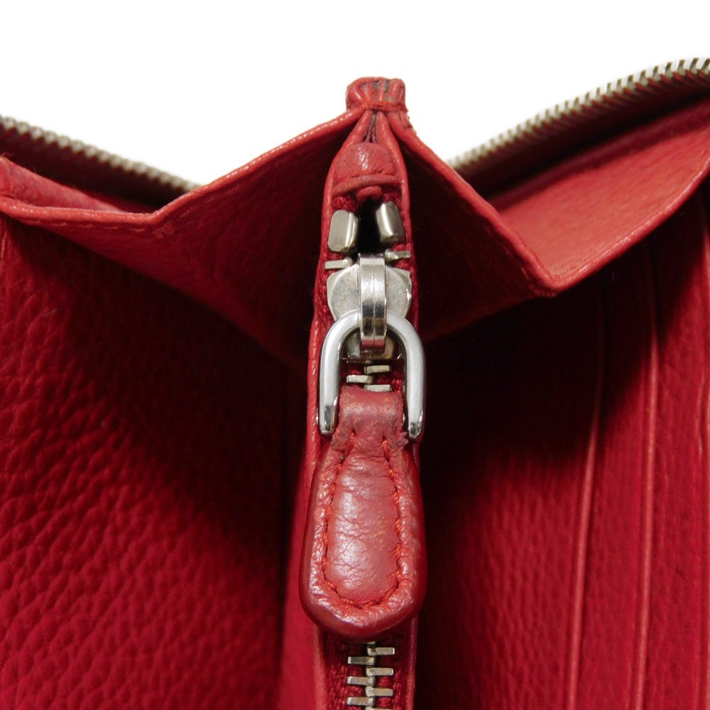 PRADA Long Wallet Purse 1ML506 2E8V F001 Calf leather Rosso logo metal Vitello Phoenix Zip Around Wallet