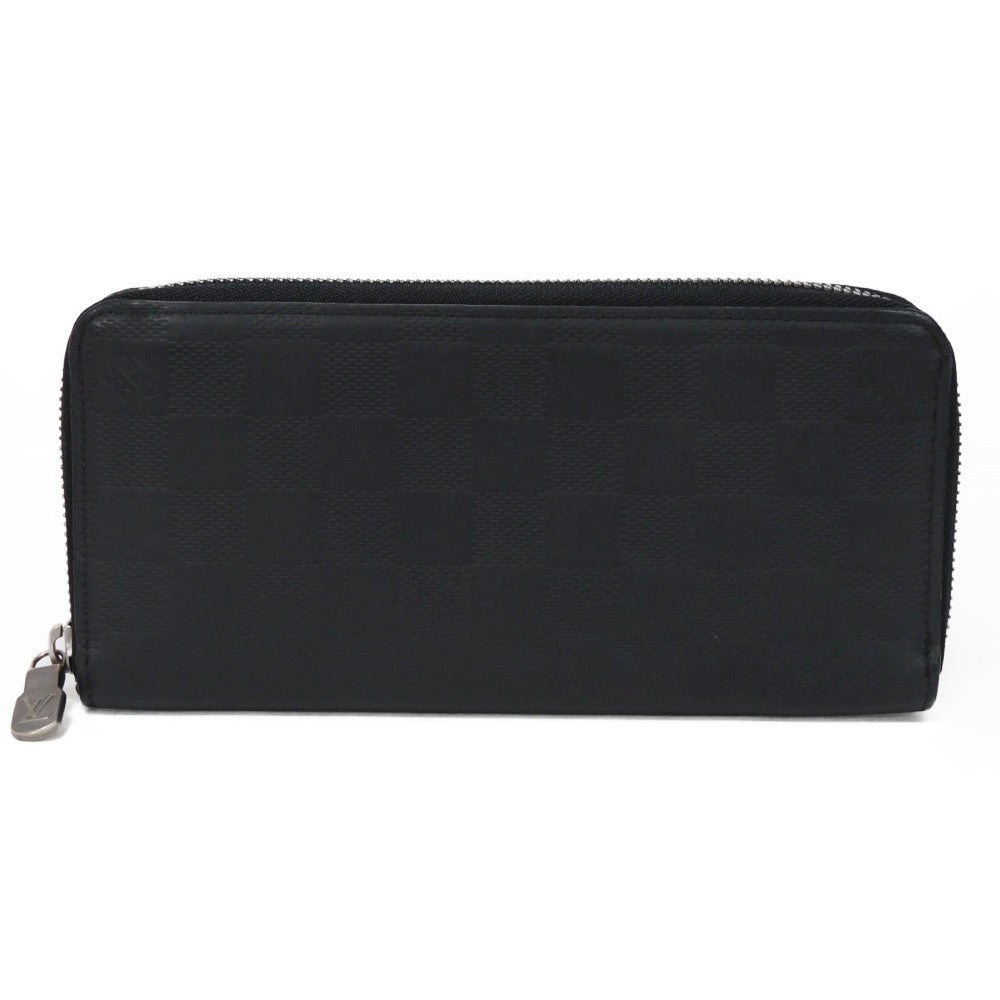 LOUIS VUITTON Long Wallet Purse N63548 Anfini Leather (Damie embossed) onyx Damier Anfini Zippy Wallet Vertical