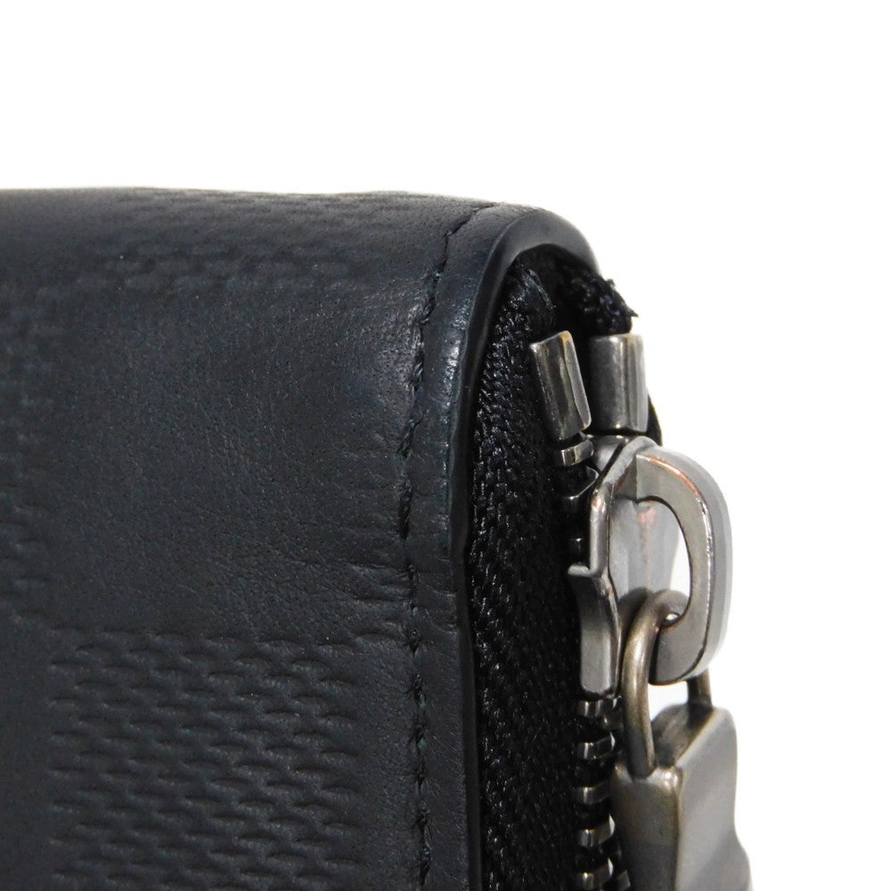LOUIS VUITTON Long Wallet Purse N63548 Anfini Leather (Damie embossed) onyx Damier Anfini Zippy Wallet Vertical