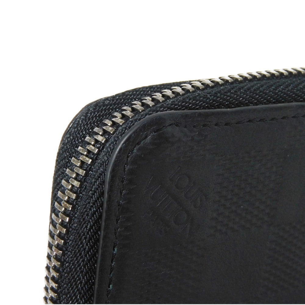 LOUIS VUITTON Long Wallet Purse N63548 Anfini Leather (Damie embossed) onyx Damier Anfini Zippy Wallet Vertical