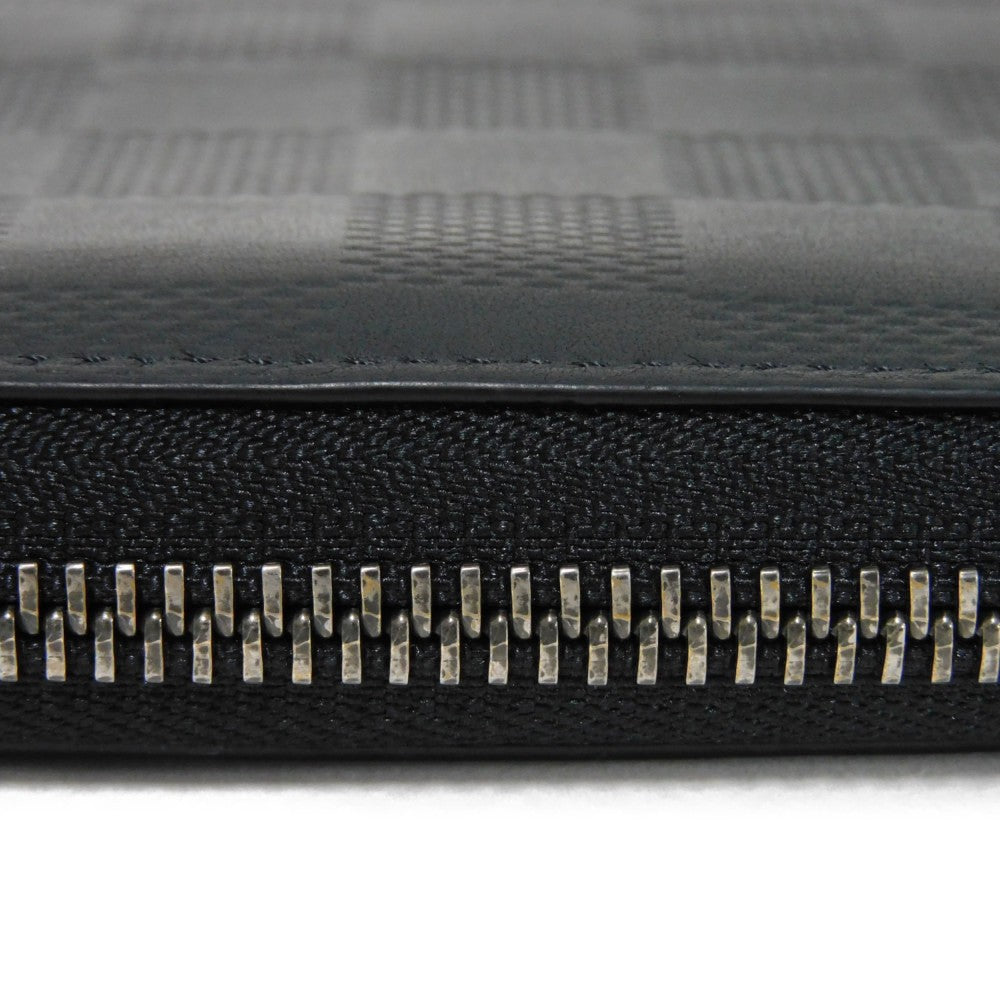 LOUIS VUITTON Long Wallet Purse N63548 Anfini Leather (Damie embossed) onyx Damier Anfini Zippy Wallet Vertical