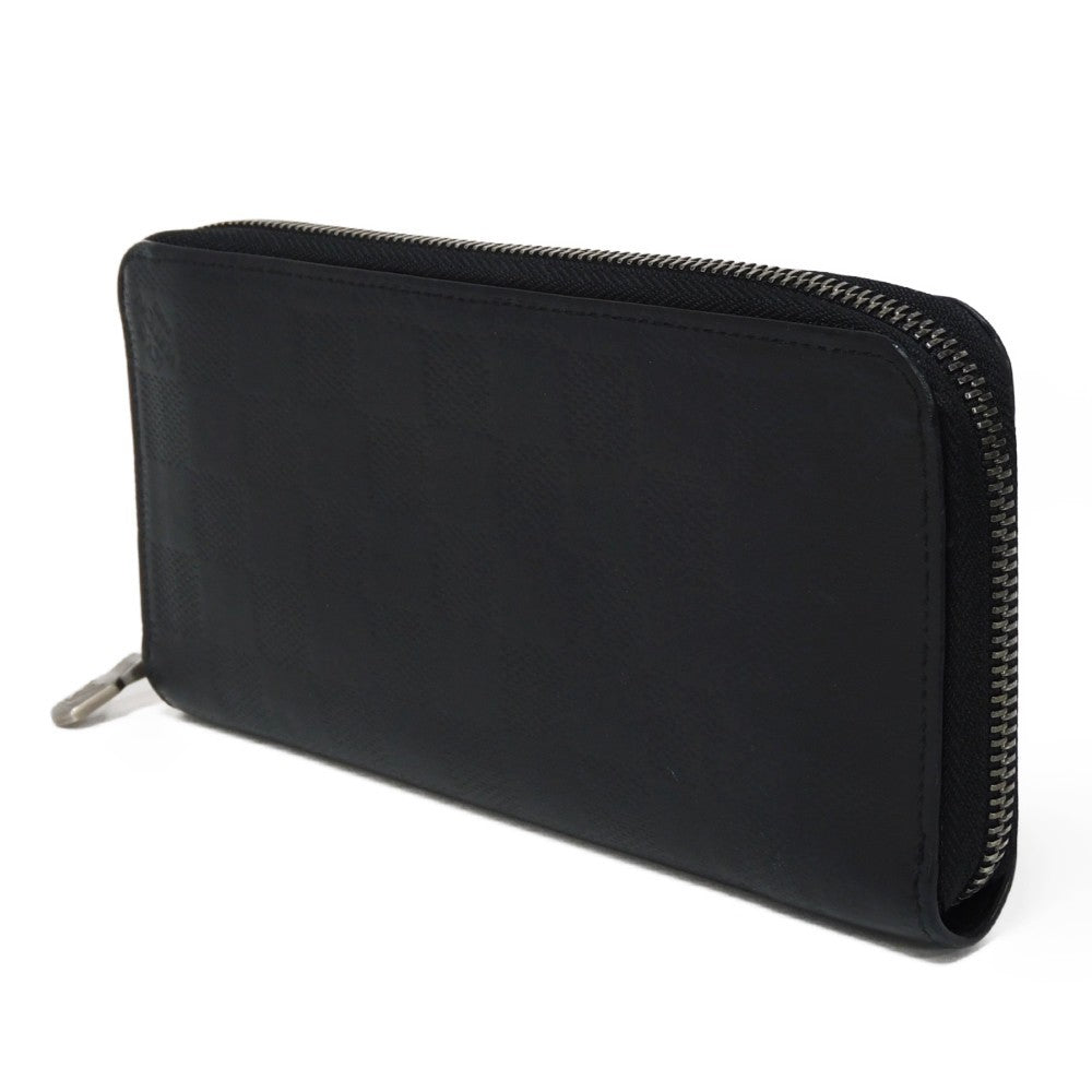 LOUIS VUITTON Long Wallet Purse N63548 Anfini Leather (Damie embossed) onyx Damier Anfini Zippy Wallet Vertical