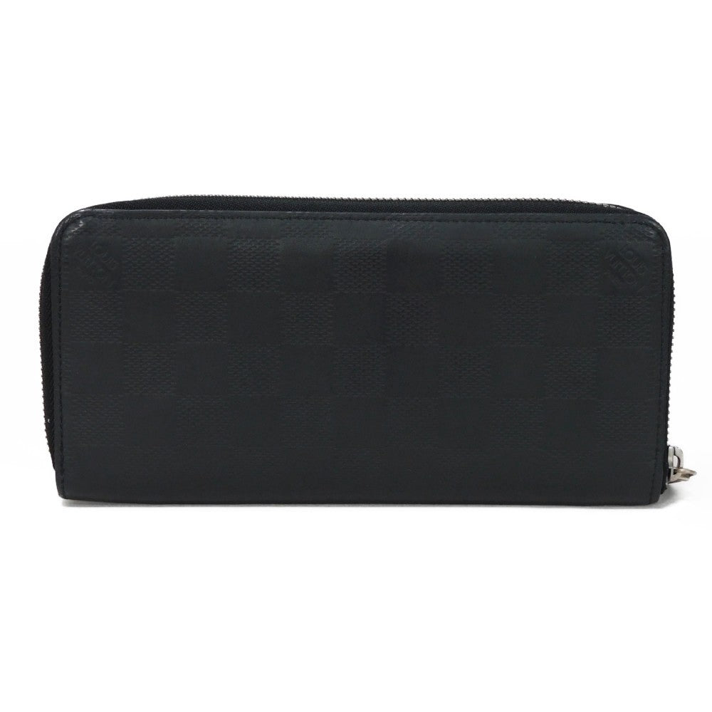 LOUIS VUITTON Long Wallet Purse N63548 Anfini Leather (Damie embossed) onyx Damier Anfini Zippy Wallet Vertical