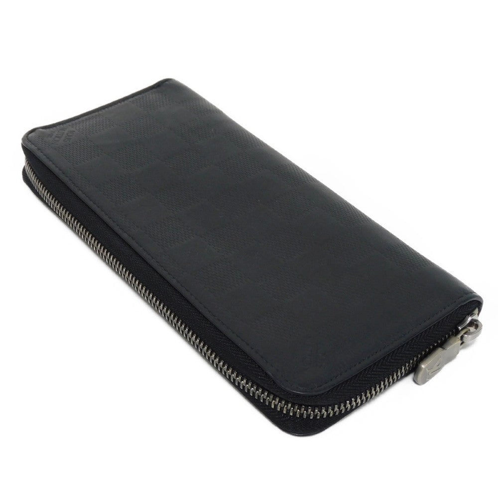 LOUIS VUITTON Long Wallet Purse N63548 Anfini Leather (Damie embossed) onyx Damier Anfini Zippy Wallet Vertical