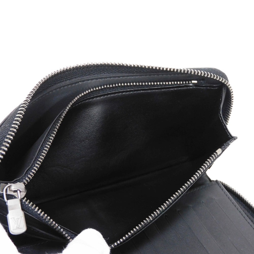 LOUIS VUITTON Long Wallet Purse N63548 Anfini Leather (Damie embossed) onyx Damier Anfini Zippy Wallet Vertical