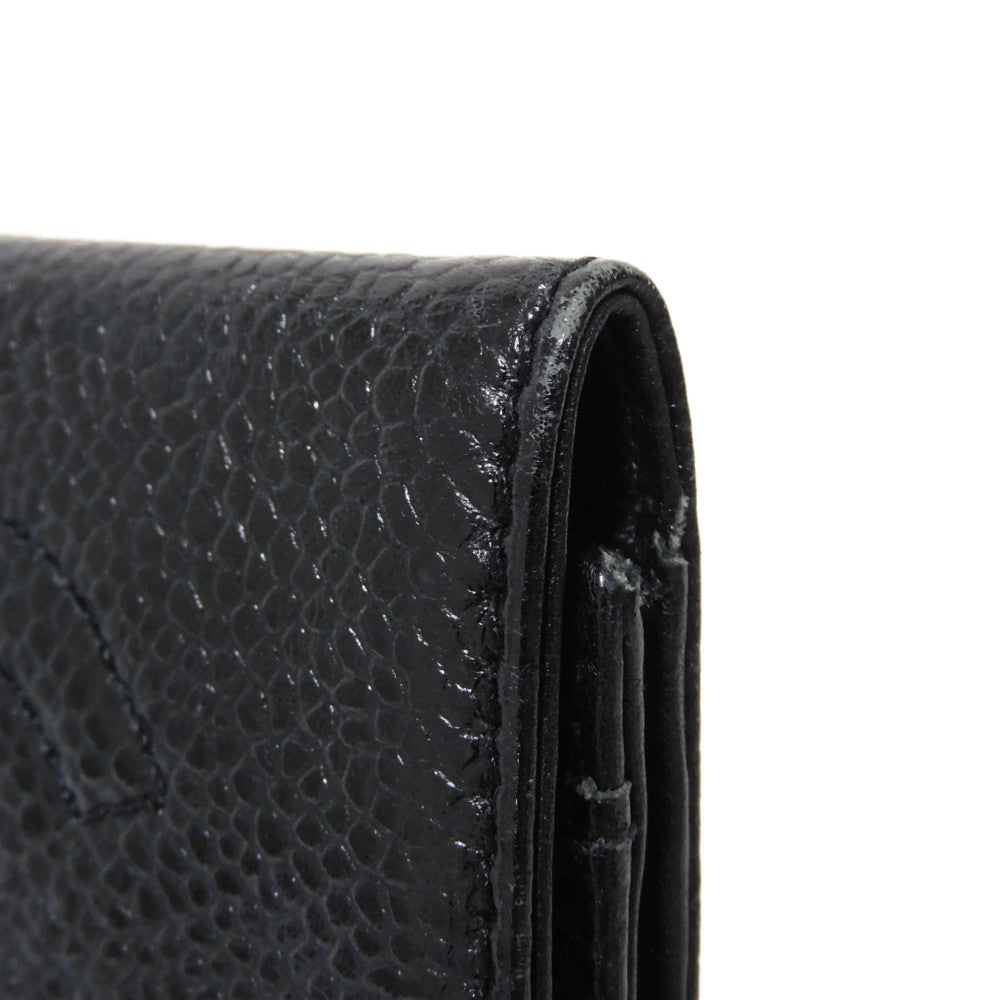 CHANEL Coin case Caviar skin black Big Coco Compact flap wallet