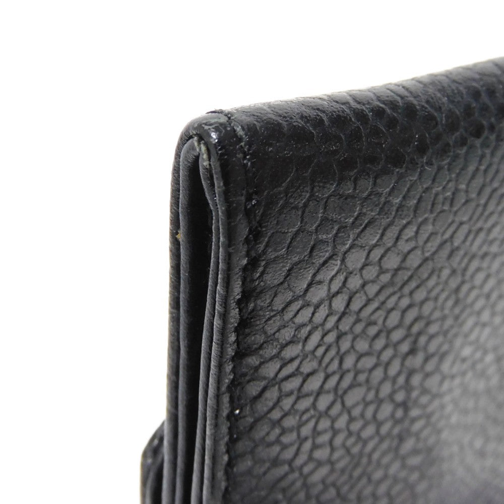 CHANEL Coin case Caviar skin black Big Coco Compact flap wallet