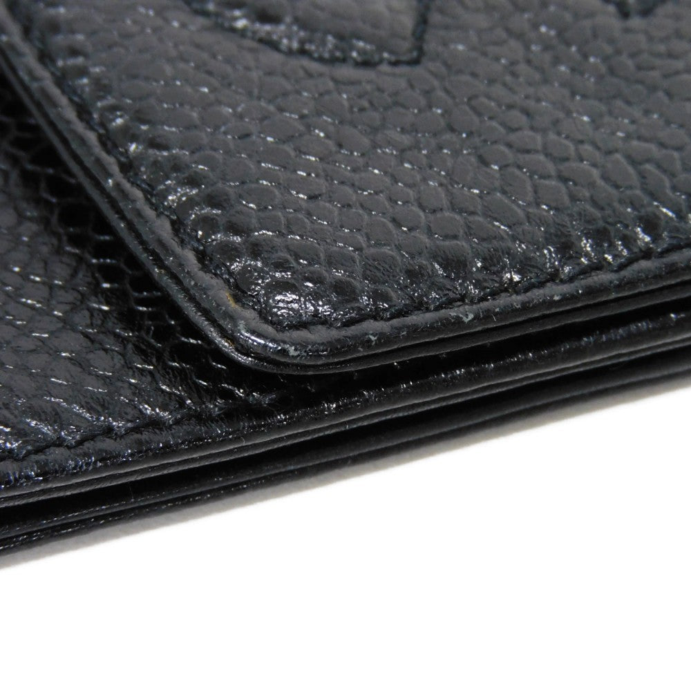 CHANEL Coin case Caviar skin black Big Coco Compact flap wallet