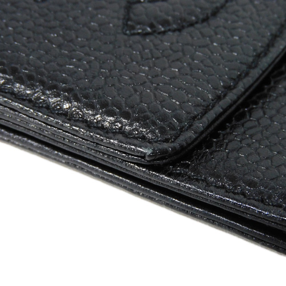 CHANEL Coin case Caviar skin black Big Coco Compact flap wallet