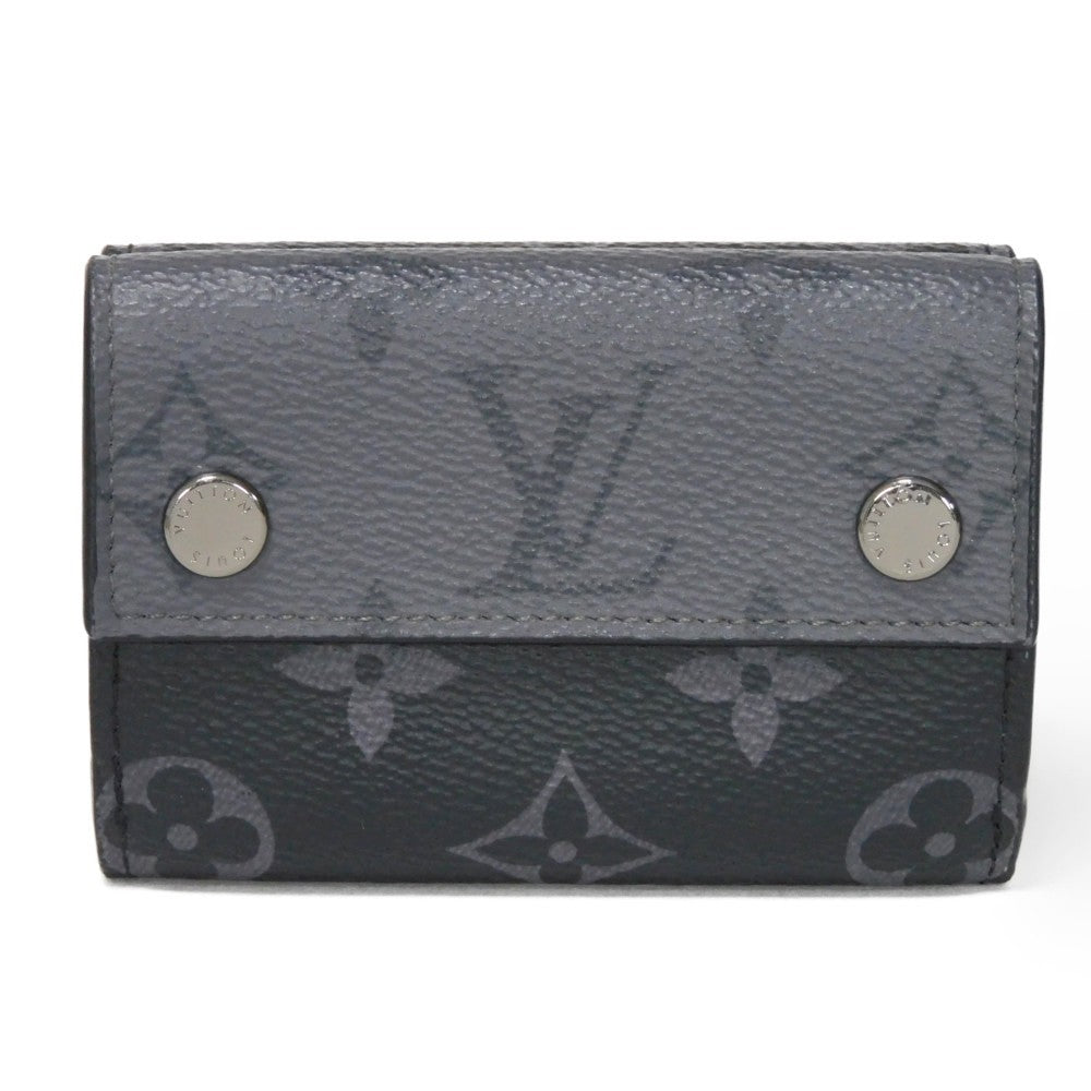 LOUIS VUITTON Tri-fold wallet M45417 Monogram Eclipse Reverse Canvas x Smooth Leather Noir Monogram Eclipse Reverse Discovery compact wallet
