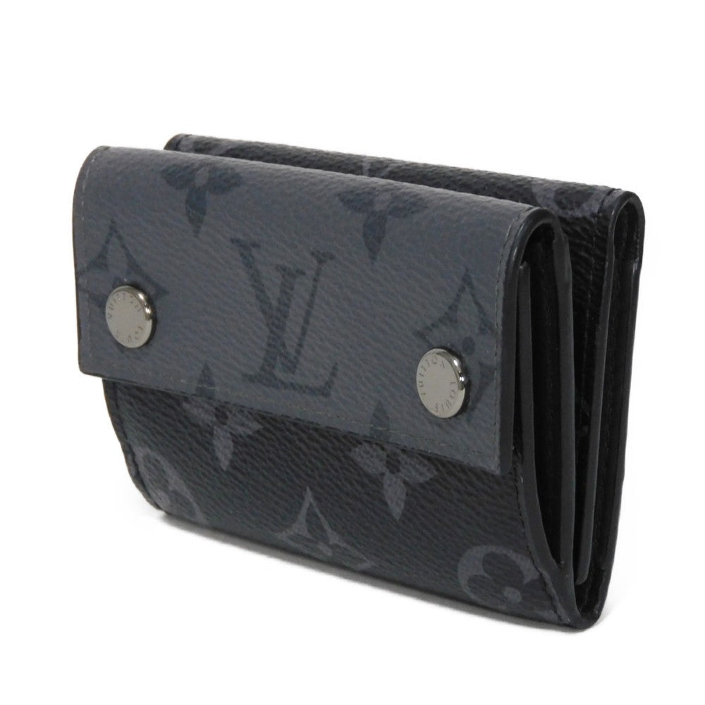 LOUIS VUITTON Tri-fold wallet M45417 Monogram Eclipse Reverse Canvas x Smooth Leather Noir Monogram Eclipse Reverse Discovery compact wallet