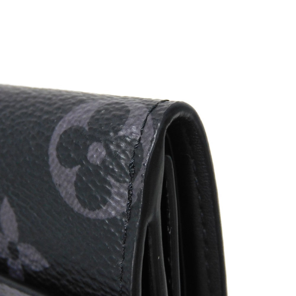 LOUIS VUITTON Tri-fold wallet M45417 Monogram Eclipse Reverse Canvas x Smooth Leather Noir Monogram Eclipse Reverse Discovery compact wallet