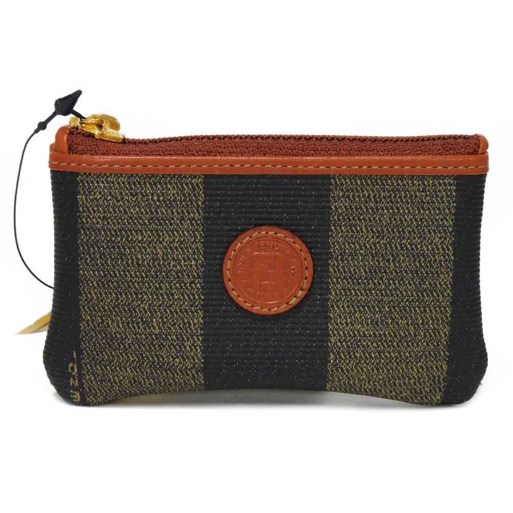 FENDI Coin case fabric Kaiqi FF logo Old Pecan Coin Purse