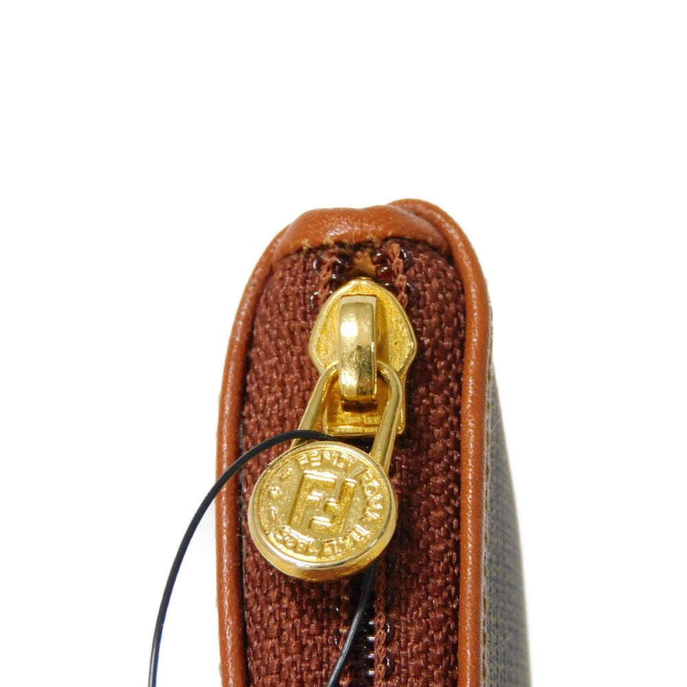 FENDI Coin case fabric Kaiqi FF logo Old Pecan Coin Purse
