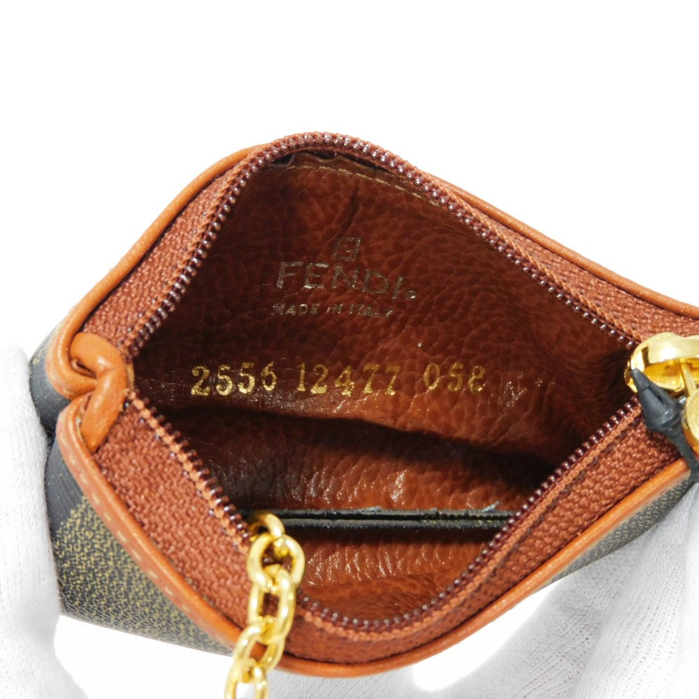 FENDI Coin case fabric Kaiqi FF logo Old Pecan Coin Purse