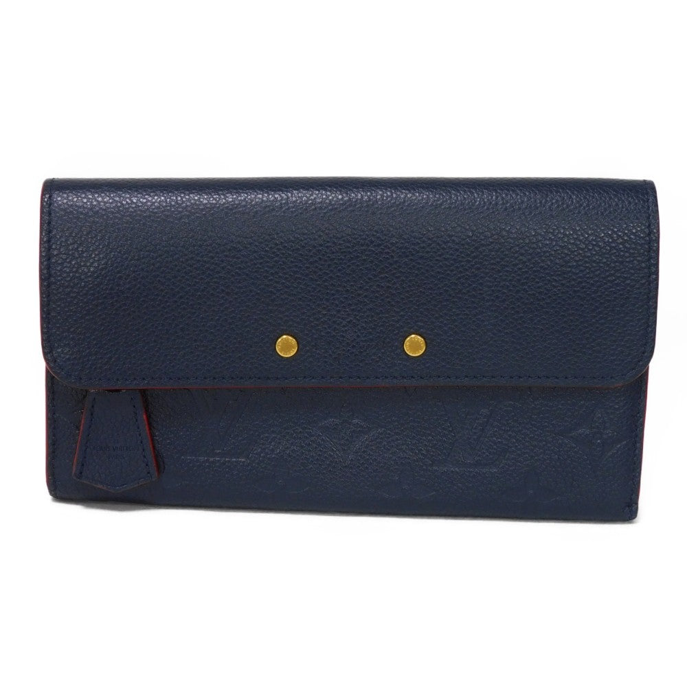 LOUIS VUITTON Long Wallet Purse M62127 Implant leather (monogram embossed) Marine Rouge Monogram Unplant Portefeuille Ponneuf
