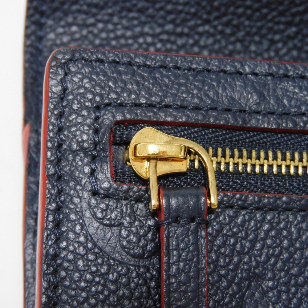LOUIS VUITTON Long Wallet Purse M62127 Implant leather (monogram embossed) Marine Rouge Monogram Unplant Portefeuille Ponneuf