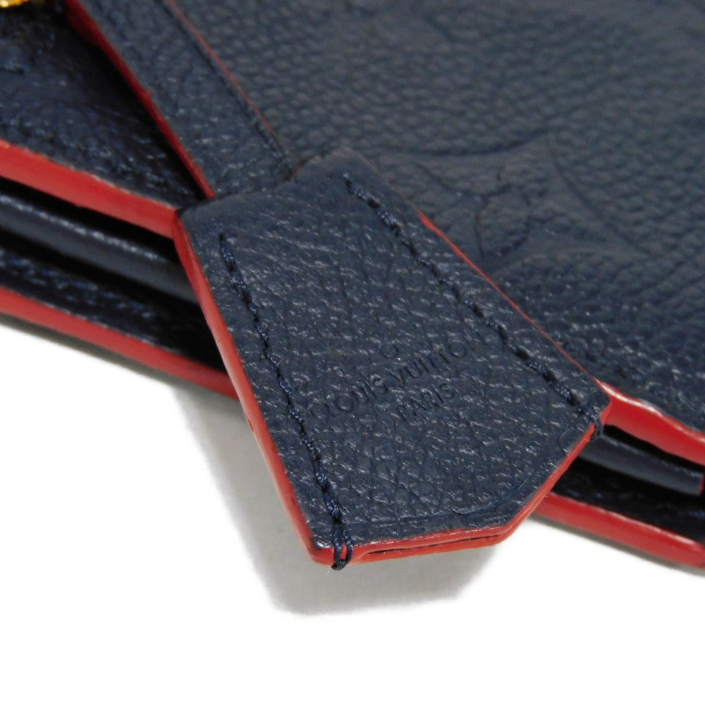 LOUIS VUITTON Long Wallet Purse M62127 Implant leather (monogram embossed) Marine Rouge Monogram Unplant Portefeuille Ponneuf