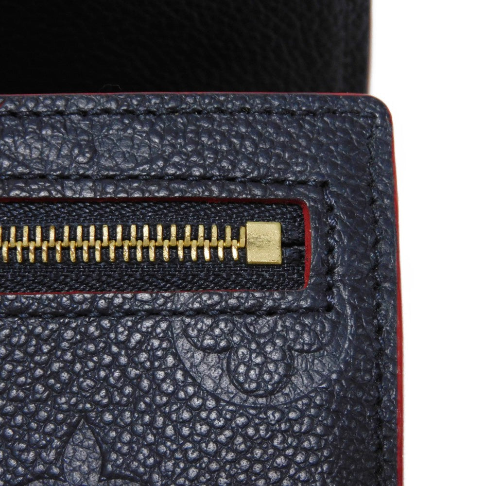 LOUIS VUITTON Long Wallet Purse M62127 Implant leather (monogram embossed) Marine Rouge Monogram Unplant Portefeuille Ponneuf