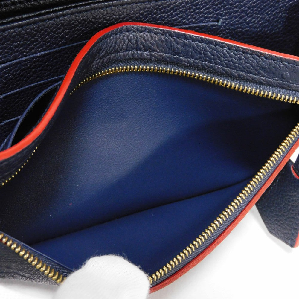 LOUIS VUITTON Long Wallet Purse M62127 Implant leather (monogram embossed) Marine Rouge Monogram Unplant Portefeuille Ponneuf