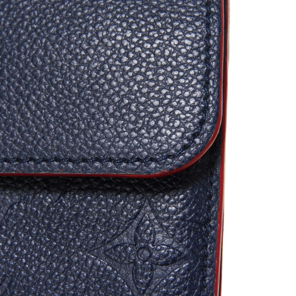 LOUIS VUITTON Long Wallet Purse M62127 Implant leather (monogram embossed) Marine Rouge Monogram Unplant Portefeuille Ponneuf