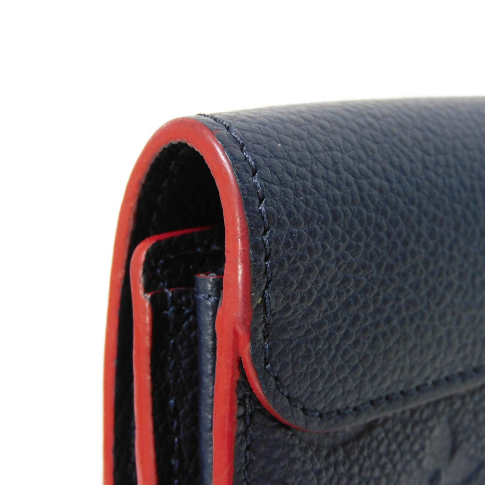 LOUIS VUITTON Long Wallet Purse M62127 Implant leather (monogram embossed) Marine Rouge Monogram Unplant Portefeuille Ponneuf