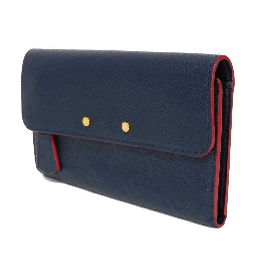 LOUIS VUITTON Long Wallet Purse M62127 Implant leather (monogram embossed) Marine Rouge Monogram Unplant Portefeuille Ponneuf