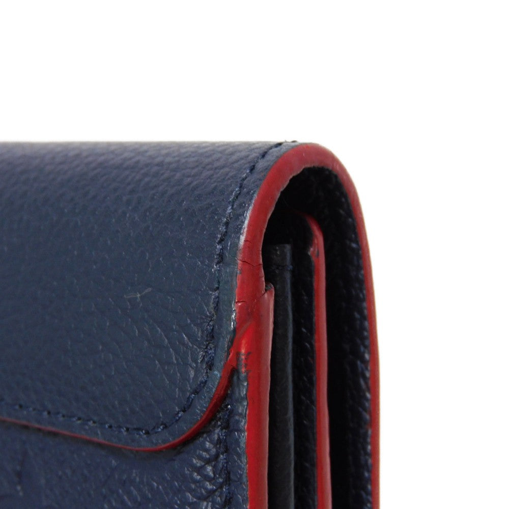 LOUIS VUITTON Long Wallet Purse M62127 Implant leather (monogram embossed) Marine Rouge Monogram Unplant Portefeuille Ponneuf