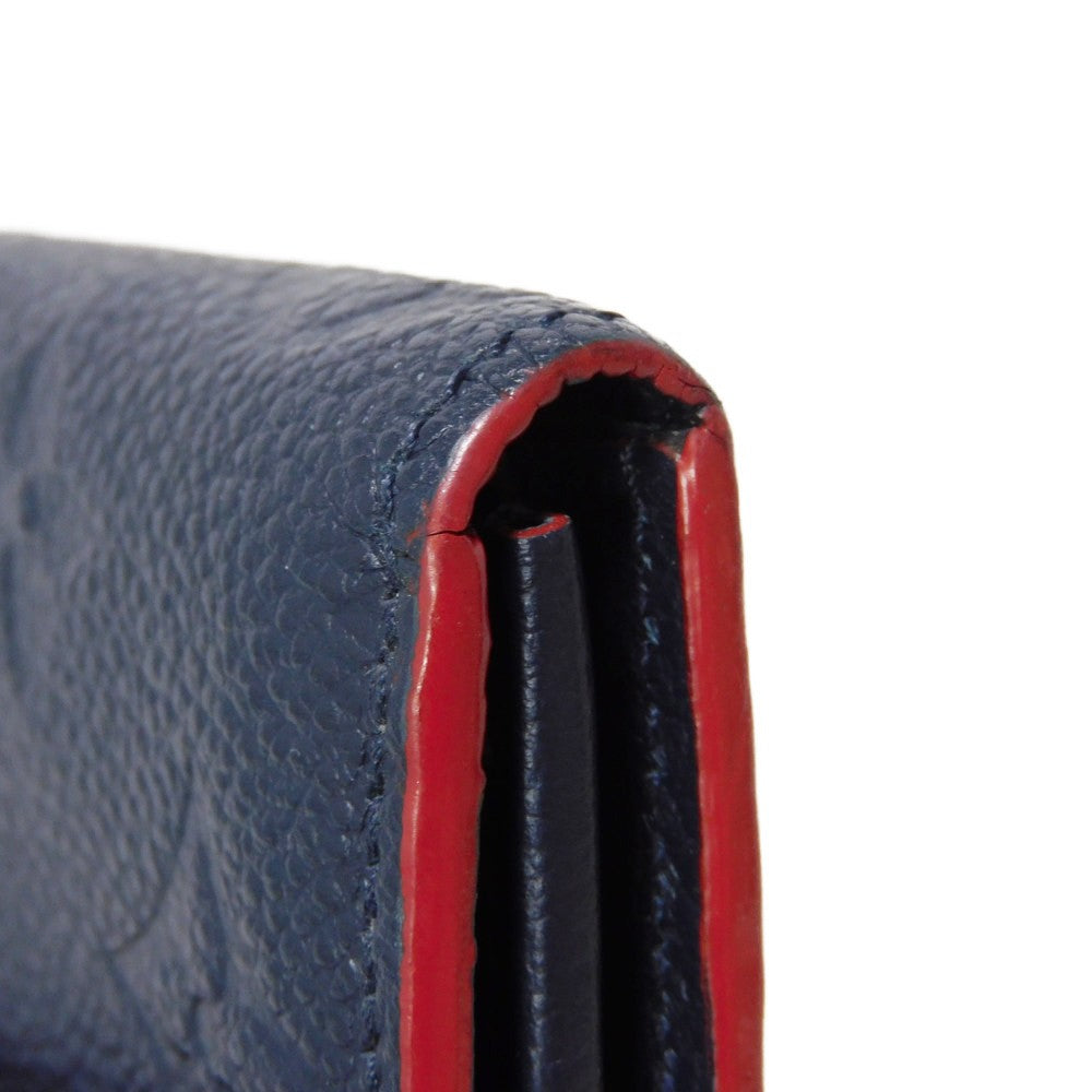LOUIS VUITTON Long Wallet Purse M62127 Implant leather (monogram embossed) Marine Rouge Monogram Unplant Portefeuille Ponneuf