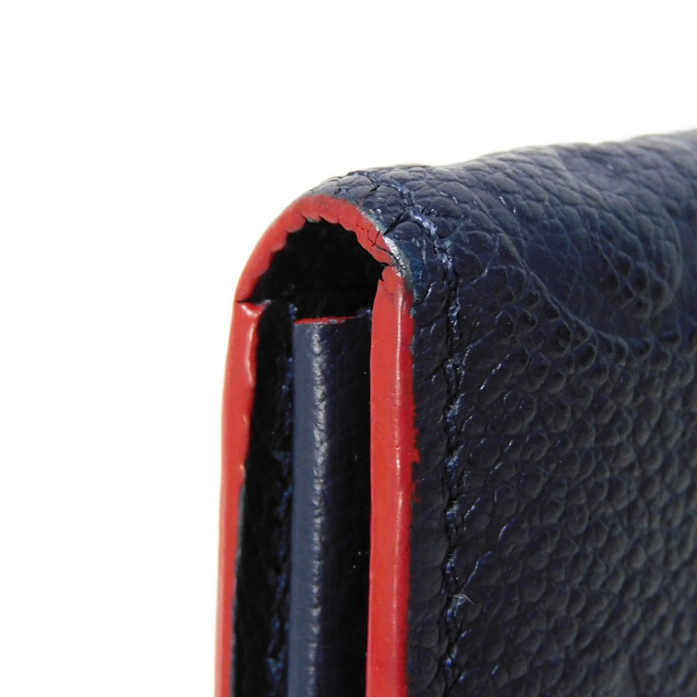 LOUIS VUITTON Long Wallet Purse M62127 Implant leather (monogram embossed) Marine Rouge Monogram Unplant Portefeuille Ponneuf