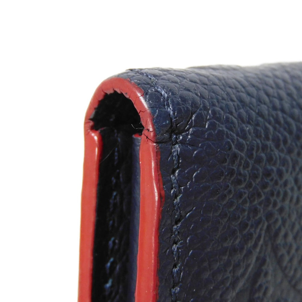LOUIS VUITTON Long Wallet Purse M62127 Implant leather (monogram embossed) Marine Rouge Monogram Unplant Portefeuille Ponneuf