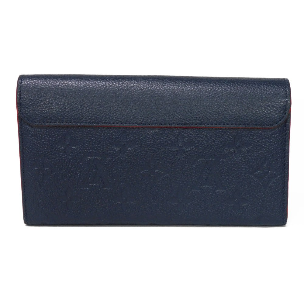 LOUIS VUITTON Long Wallet Purse M62127 Implant leather (monogram embossed) Marine Rouge Monogram Unplant Portefeuille Ponneuf