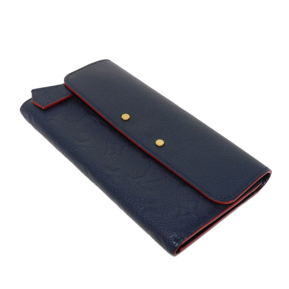 LOUIS VUITTON Long Wallet Purse M62127 Implant leather (monogram embossed) Marine Rouge Monogram Unplant Portefeuille Ponneuf