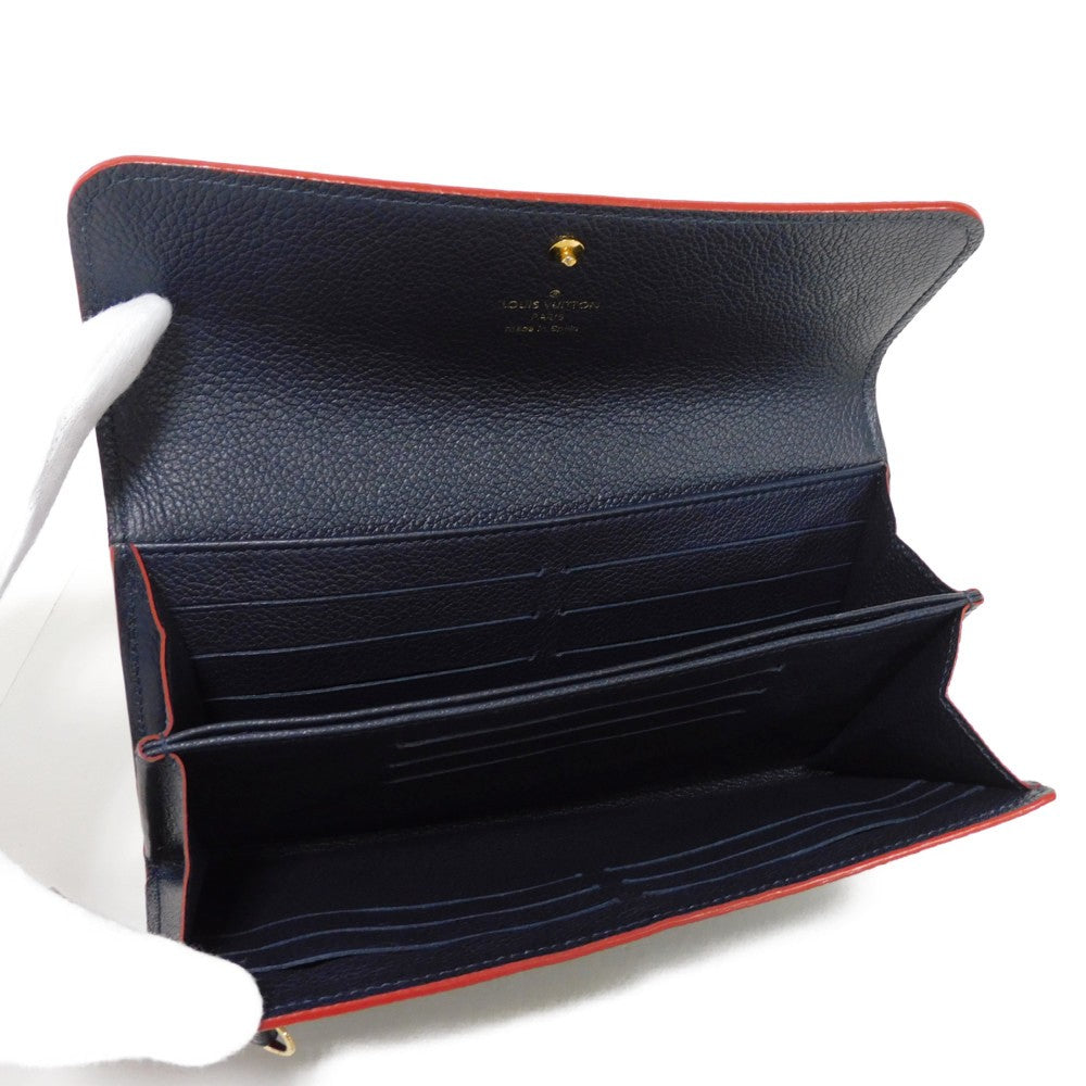 LOUIS VUITTON Long Wallet Purse M62127 Implant leather (monogram embossed) Marine Rouge Monogram Unplant Portefeuille Ponneuf