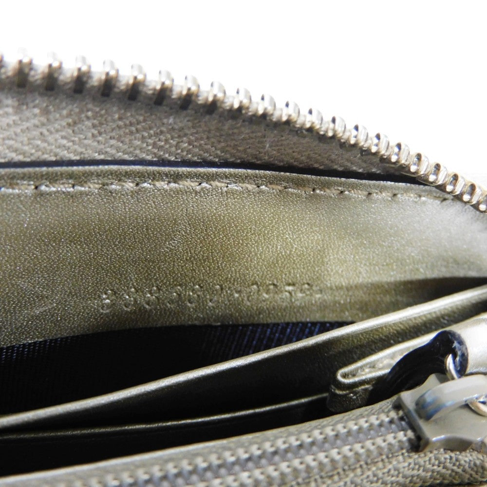 GUCCI Long Wallet Purse 388680 GG striped leather Champagne Gold Micro GG Shima Guccissima Ribbon Zip Around Wallet