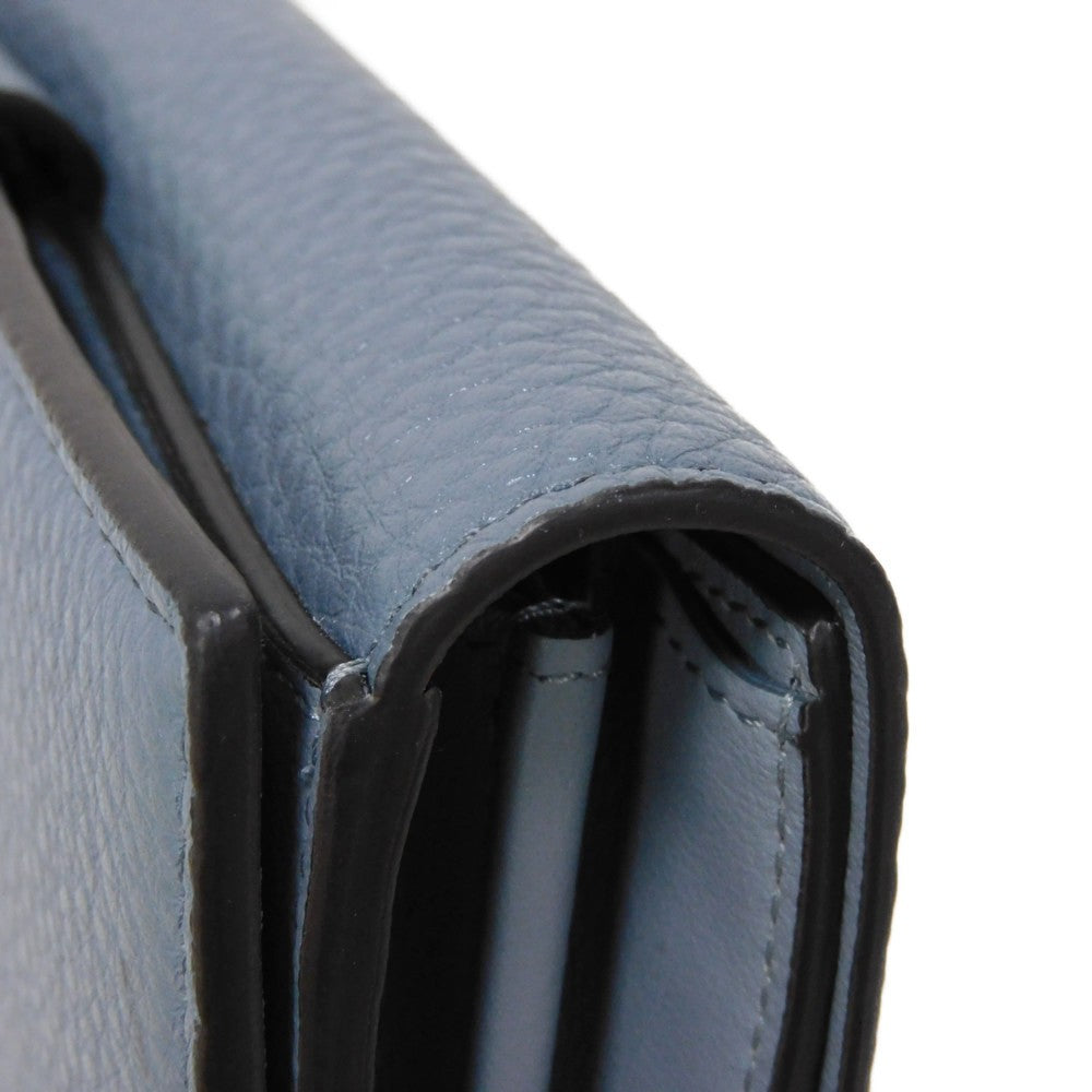 FENDI Long Wallet Purse 8M0437 A91B F09VN Calf leather (embossed) blue Celeria Peekaboo Continental Wallet
