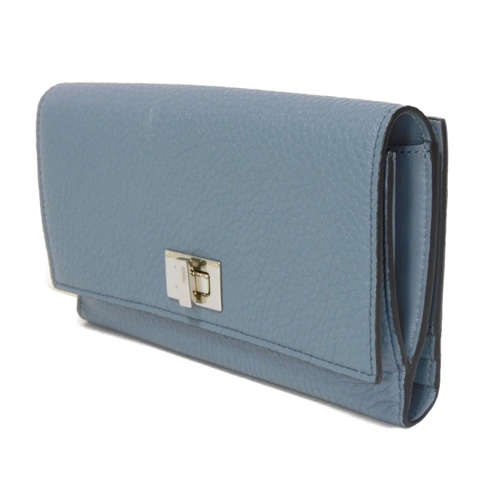 FENDI Long Wallet Purse 8M0437 A91B F09VN Calf leather (embossed) blue Celeria Peekaboo Continental Wallet