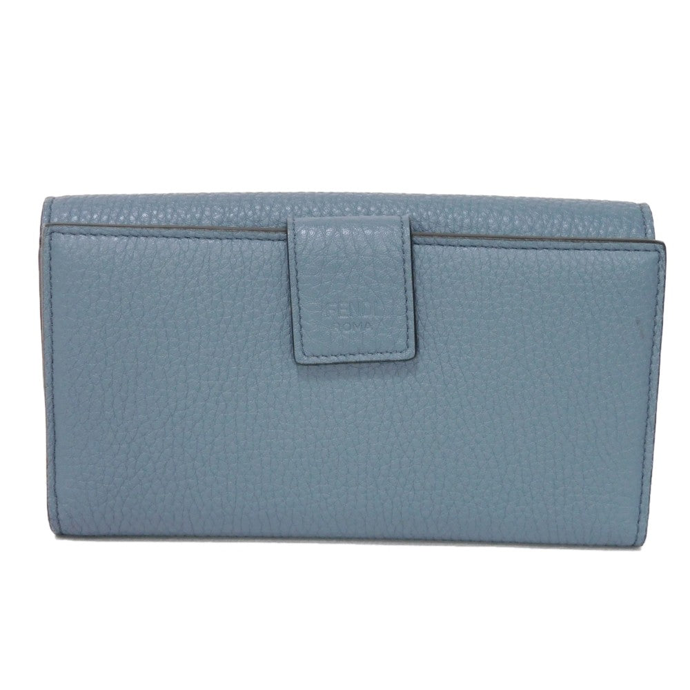 FENDI Long Wallet Purse 8M0437 A91B F09VN Calf leather (embossed) blue Celeria Peekaboo Continental Wallet