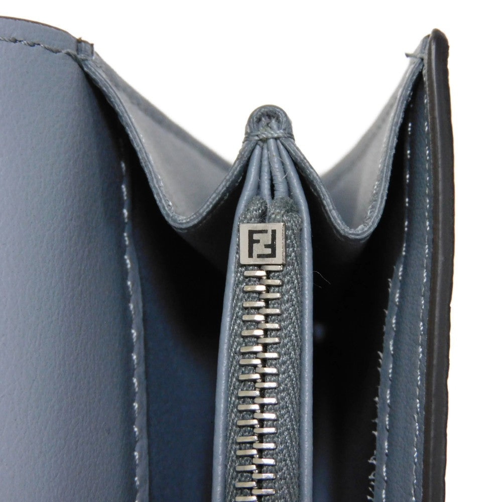FENDI Long Wallet Purse 8M0437 A91B F09VN Calf leather (embossed) blue Celeria Peekaboo Continental Wallet