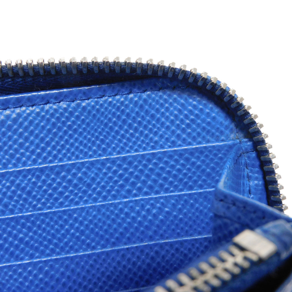 PRADA Long Wallet Purse 2ML317 Safiano leather (stamped) blue logo metal Saffiano striped round zip wallet